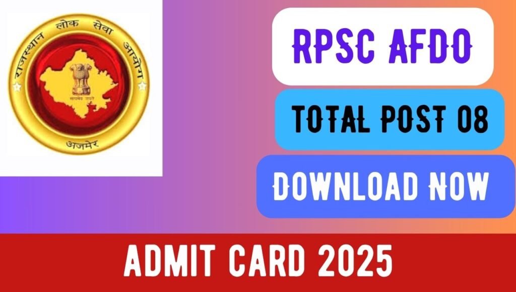 RPSC AFDO Admit Card 2025