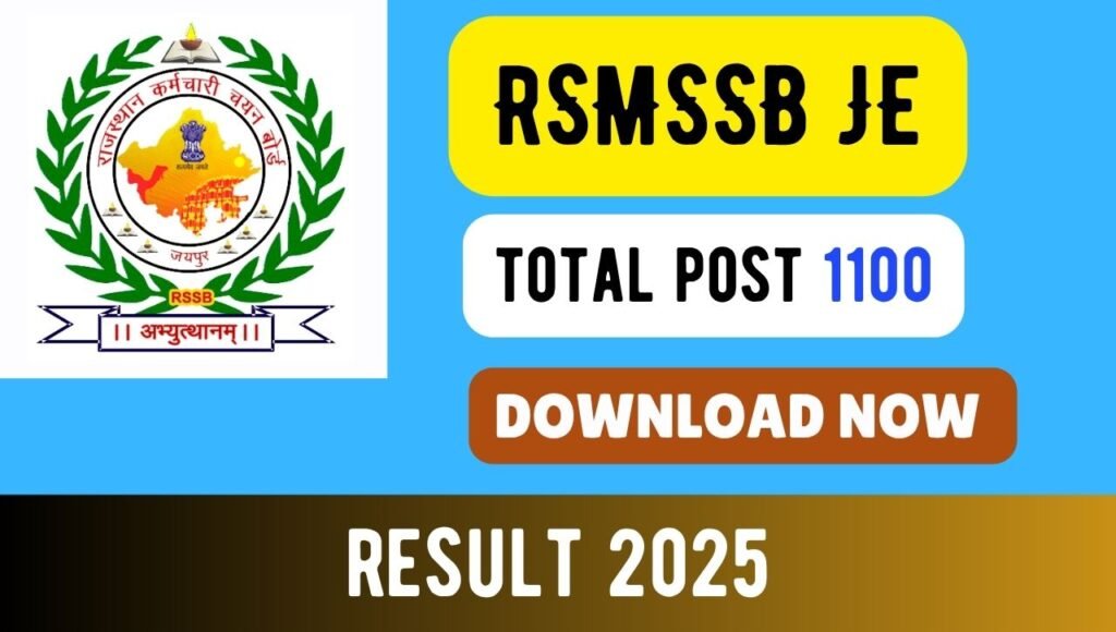 RSMSSB JE Result 2025