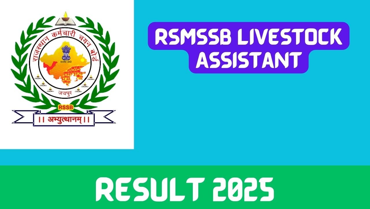 RSMSSB Livestock Assistant Result 2025